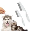Pet Hair Shedding Comb Stainless Steel Flea Comb for Cat Dog Comfortable Pet Flea Hair Grooming Comb Dog Cat Fur Removal Brush