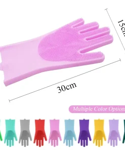Alternative view of Pet Grooming Cleaning Gloves Dog Cat Bathing Shampoo Glove Scrubber Magic Dishwashing Cleanner Sponge Silicon Hair Removal Glove
