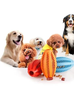 Dog Teeth Cleaning Toy, Interactive Food Dispensing Ball for Puppy Chewing Durable Rubber Treat Ball for Small Medium Large Dogs