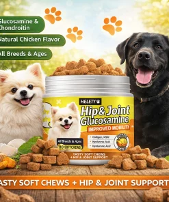 Alternative view of Dog Hip and Joint Supplement with Glucosamine, Chondroitin, Omega 3, MSM, and Green Lipped Mussel, 90chews Flavored Chews for Sm