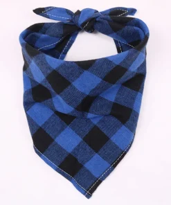 Alternative view of Dog Bandanas Large Pet Scarf Bandana For Dog Cotton Plaid Washable Bow Tie Collar Cat Puppy Triangular Scarf Bib Dog Accessories