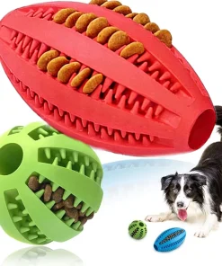 Alternative view of Dog Teeth Cleaning Toy, Interactive Food Dispensing Ball for Puppy Chewing Durable Rubber Treat Ball for Small Medium Large Dogs