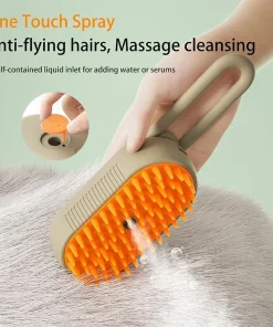 Alternative view of Cat Dog Pet Spray Massage Brush One Button Steam Spray Folding Rotatable Floating Hair Bath Hair Removal Brush Comb