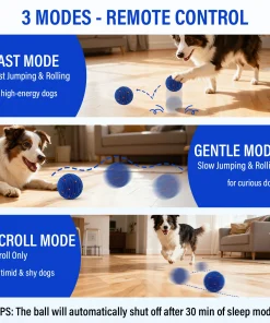 Alternative view of Smart Interactive Dog Toy, Indestructible E-TPU Toy Ball for Aggressive Chewers, Automatic Moving, Rechargeable Ball for Small/M