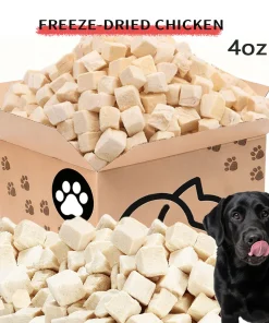 Freeze-Dried Chicken Treats for Dogs & Cats, Single-Ingredient High-Protein Pet Snacks, Natural Training Rewards, 10oz