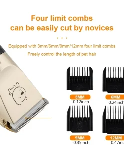 Alternative view of Dog Professional Hair Clipper Electrical Grooming Trimmer for Pets USB Rechargeable Cat Shaver Animals Haircut Machine